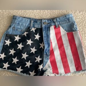 american flag jean shorts
